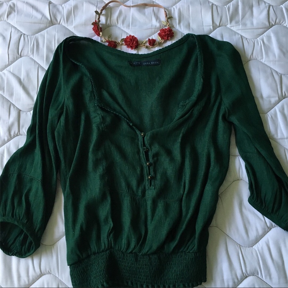 New Forest green boho top size XS-S, Zara